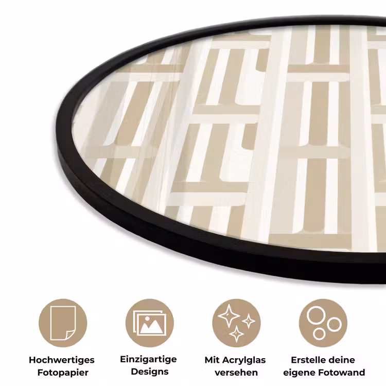 Modern - Geometrisch - Beige Fotolijst rond zonder passe partout klein 856 -closeup_DE