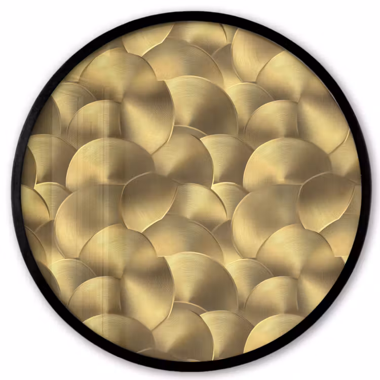 Modern - Cirkel - Goud Fotolijst rond zonder passe partout klein 856 -3d