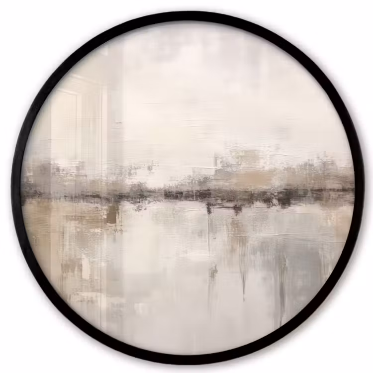 Moderne kunst - Abstract - Beige Fotolijst rond zonder passe partout klein -3d