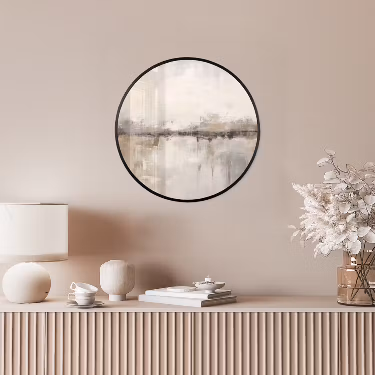 Moderne kunst - Abstract - Beige Fotolijst rond zonder passe partout klein -sfeer3