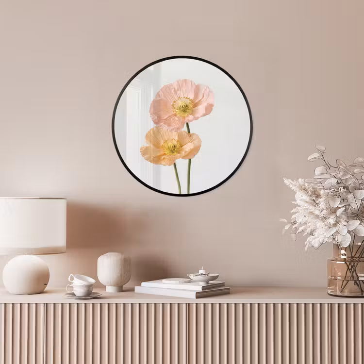 Papavers - Botanisch - Roze Fotolijst rond zonder passe partout klein -sfeer3