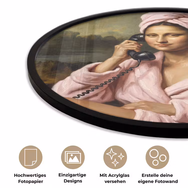Mona - Klassiek - Roze Fotolijst rond zonder passe partout klein -closeup_DE