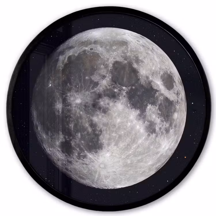 Poster im Rahmen Rund - Mond – Sterne – Weltraum — 1
