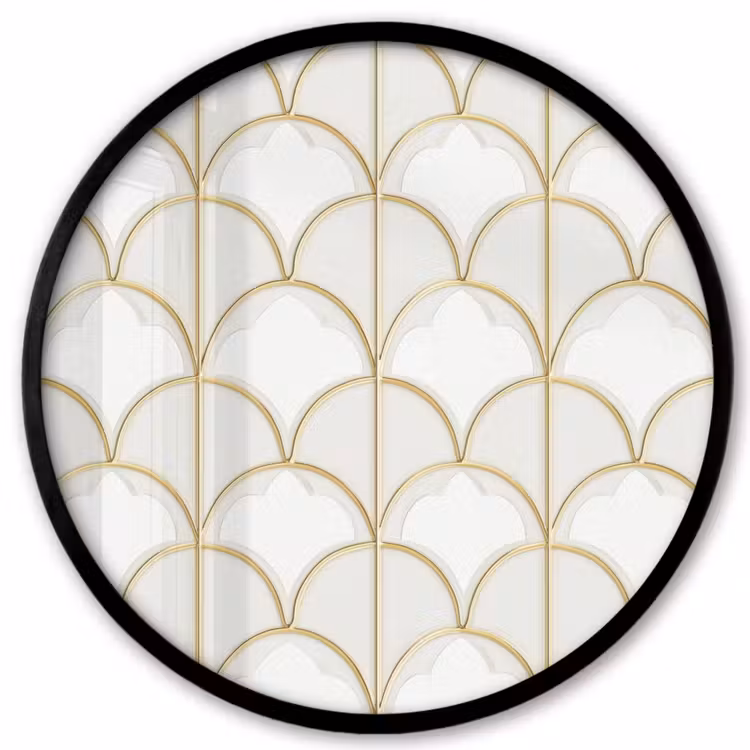 Mozaïek - Bogen - Goud Fotolijst rond zonder passe partout klein 856 -3d
