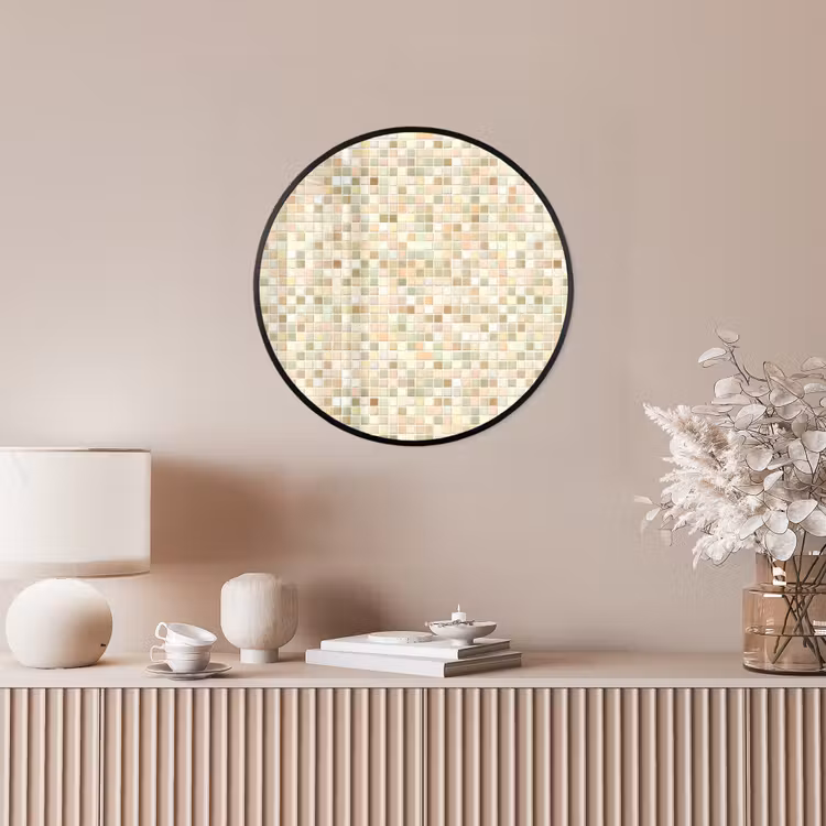 Mozaïek - Patroon - Beige Fotolijst rond zonder passe partout klein 856 -sfeer3