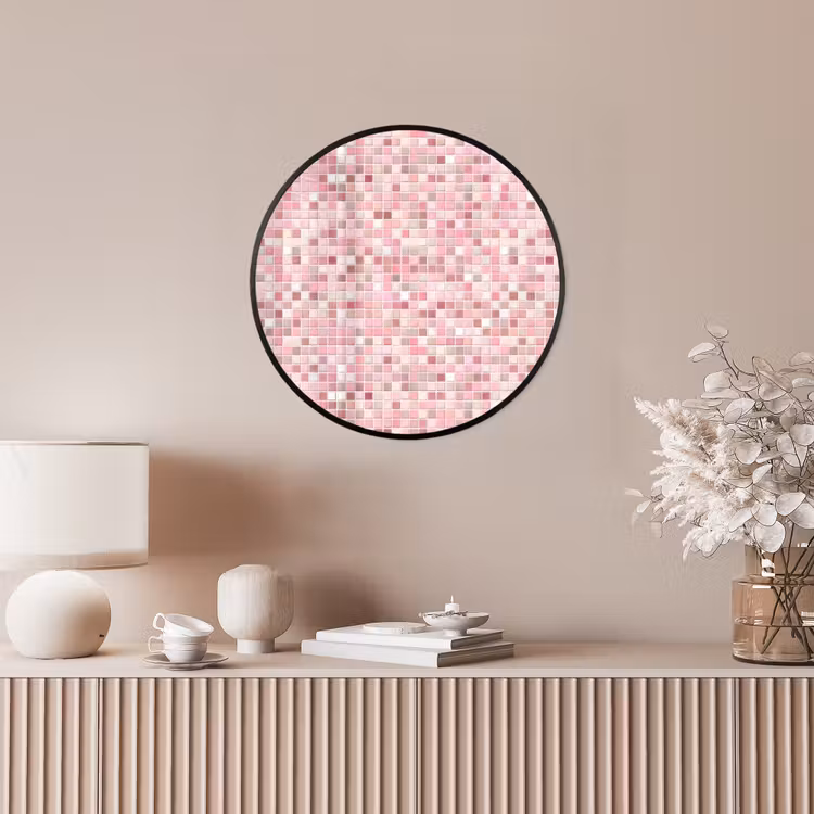 Mozaïek - Patroon - Roze Fotolijst rond zonder passe partout klein 856 -sfeer3
