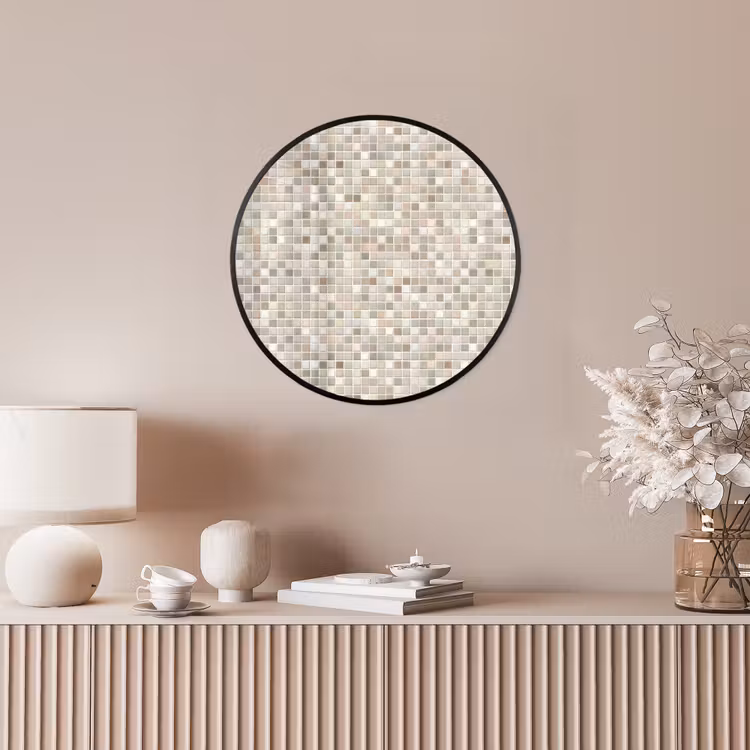 Mozaïek - Patroon- Taupe Fotolijst rond zonder passe partout klein 856 -sfeer3