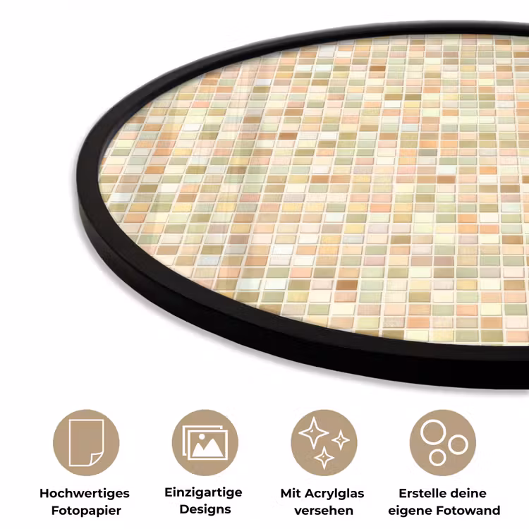 Mozaïek - Patroon - Terracotta Fotolijst rond zonder passe partout klein 856 -closeup_DE
