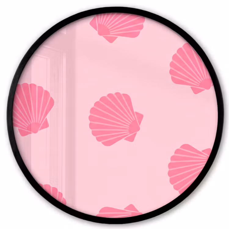 Schelp - Patroon - Zee - Modern - Roze Fotolijst rond zonder passe partout klein -3d