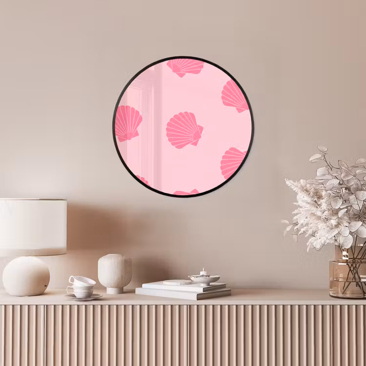 Schelp - Patroon - Zee - Modern - Roze Fotolijst rond zonder passe partout klein -sfeer3