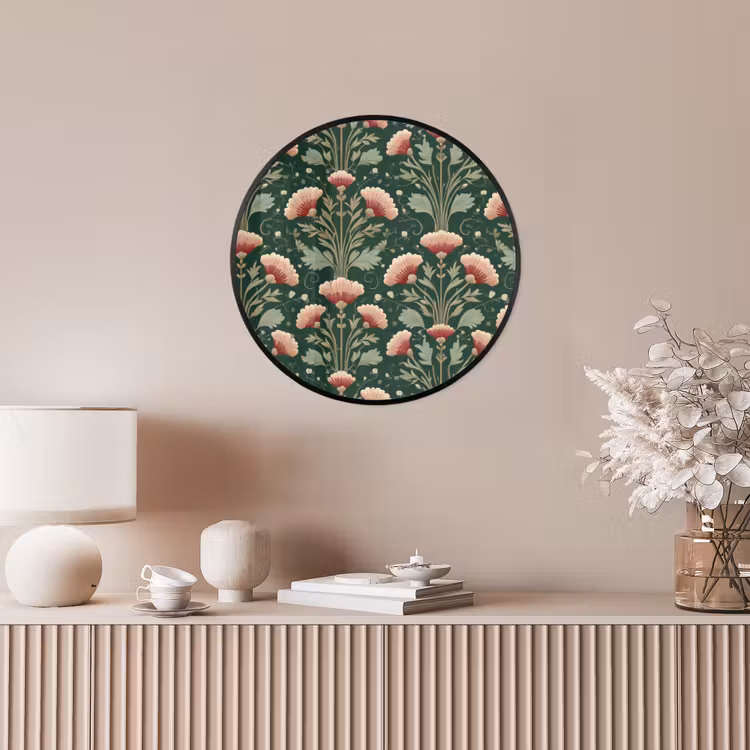 Patroon - Botanisch - Kleurrijk Fotolijst rond zonder passe partout klein 856 -sfeer3