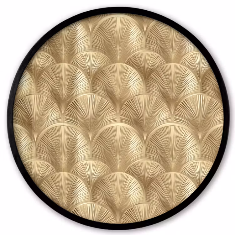 Patroon - Waaier -  Goud Fotolijst rond zonder passe partout klein 856 -3d