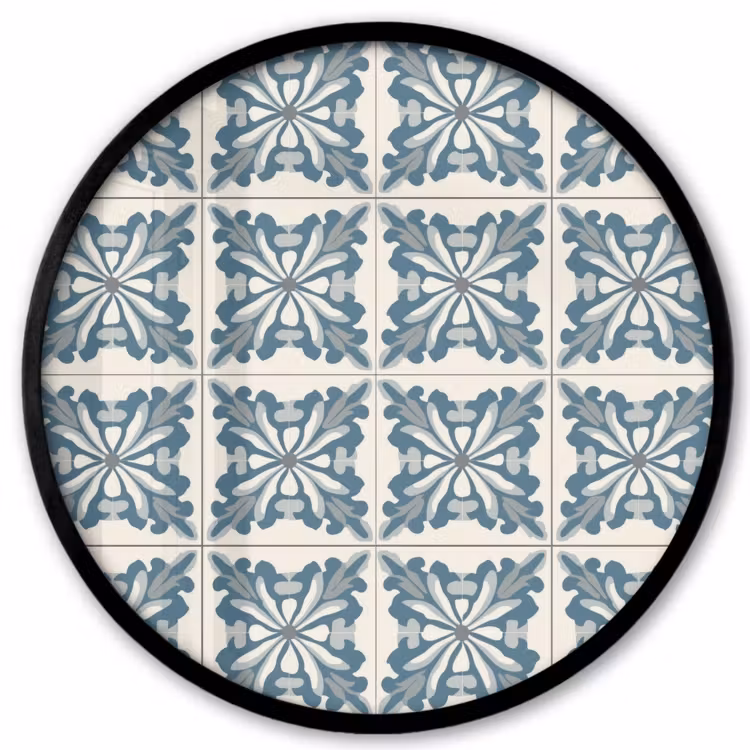 Dessin - Tegel - Blauw Fotolijst rond zonder passe partout klein 856 -3d