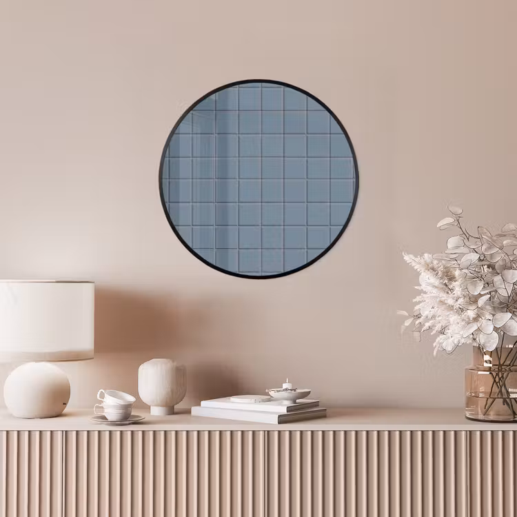 Patroon - Tegel - Blauwgrijs Fotolijst rond zonder passe partout klein 856 -sfeer3