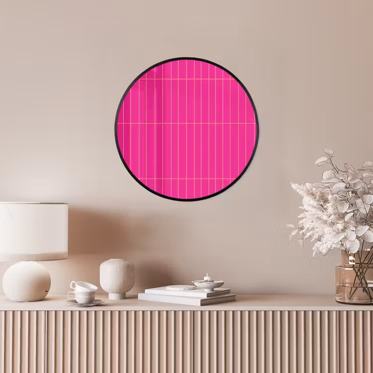 Patroon - Tegel - Magenta - Roze Fotolijst rond zonder passe partout klein 856 -sfeer3