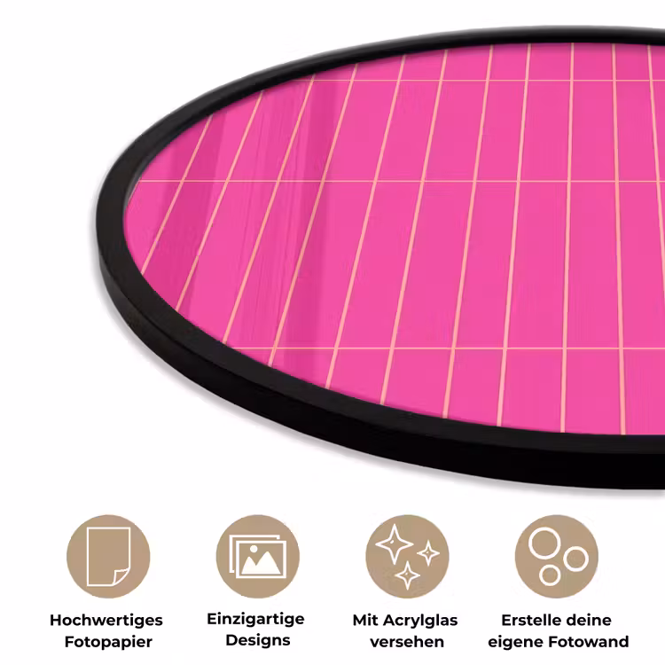 Patroon - Tegel - Magenta - Roze Fotolijst rond zonder passe partout klein 856 -closeup_DE