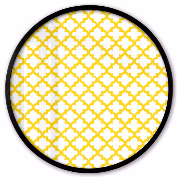 Patroon - Geometrisch - Klassiek - Geel Fotolijst rond zonder passe partout klein 856 -3d