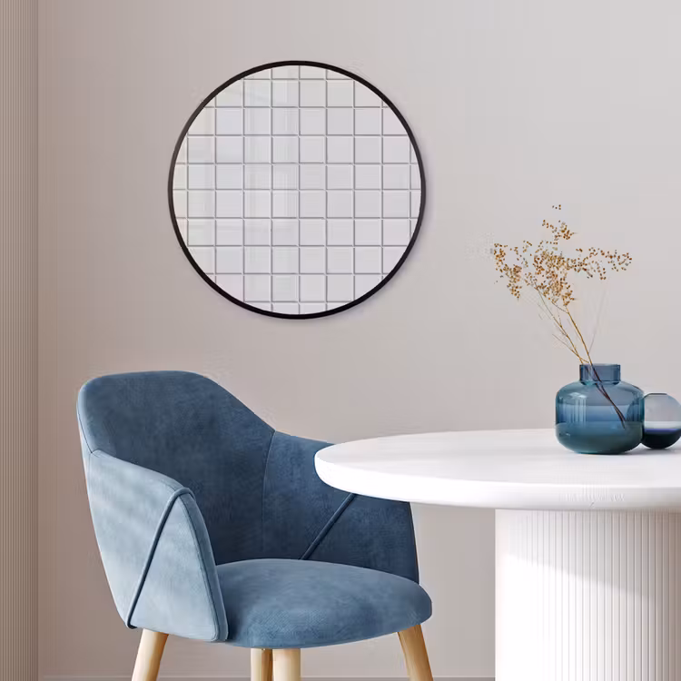 Patroon - Tegels - Grijs - Wit Fotolijst rond zonder passe partout klein 856 -sfeer2