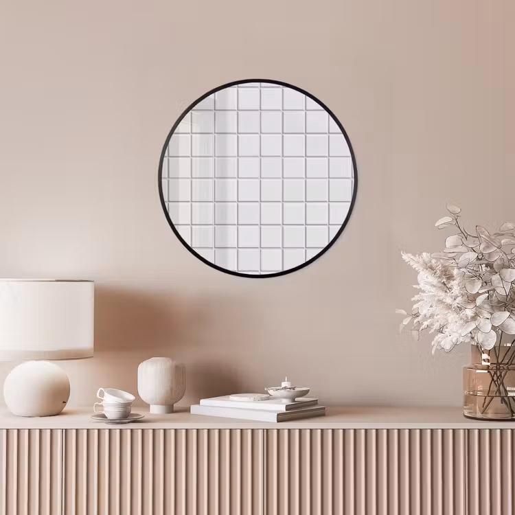 Patroon - Tegels - Grijs - Wit Fotolijst rond zonder passe partout klein 856 -sfeer3