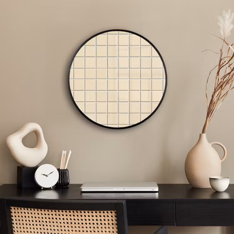 Patroon - Tegels - Gebroken - Wit Fotolijst rond zonder passe partout klein 856 -sfeer1