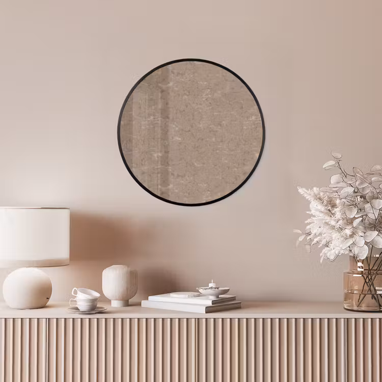 Patroon - Kalksteen - Beige Fotolijst rond zonder passe partout klein 856 -sfeer3
