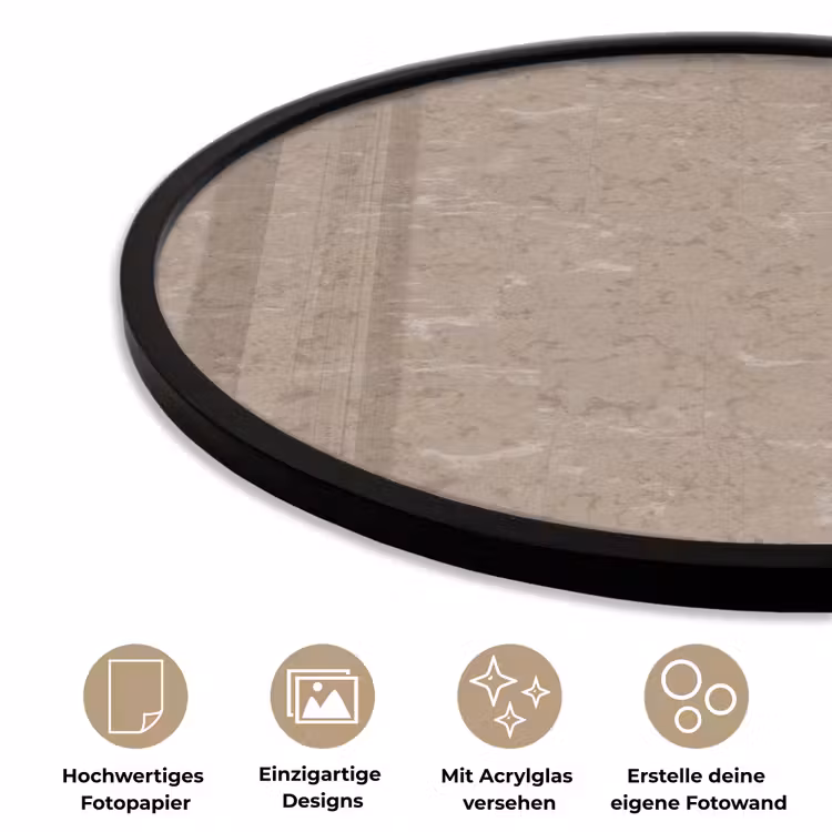 Patroon - Kalksteen - Beige Fotolijst rond zonder passe partout klein 856 -closeup_DE