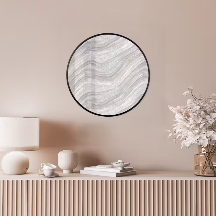 Patroon - Helder - Wit - Grijs Fotolijst rond zonder passe partout klein 856 -sfeer3