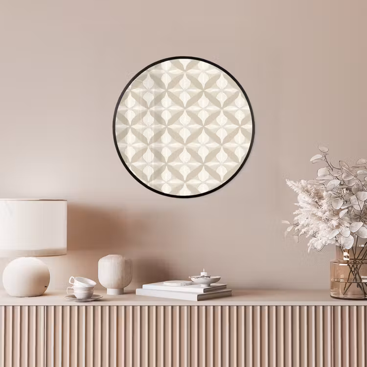 Patroon - Klassiek - Beige Fotolijst rond zonder passe partout klein 856 -sfeer3