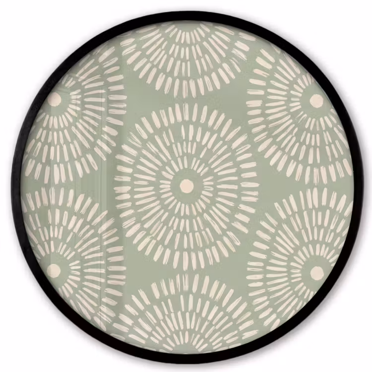 Patroon - Cirkels - Abstract - Modern - Groen Fotolijst rond zonder passe partout klein -3d