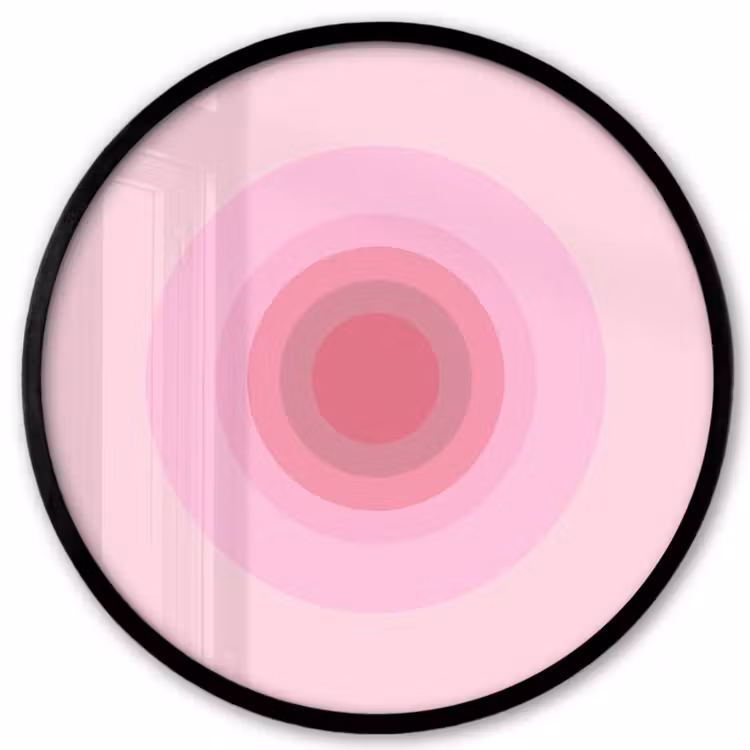 Patroon - Cirkels - Abstract - Roze - Modern Fotolijst rond zonder passe partout klein -3d