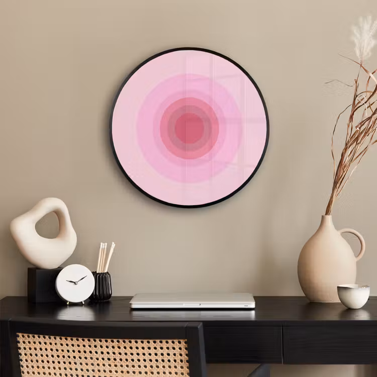 Patroon - Cirkels - Abstract - Roze - Modern Fotolijst rond zonder passe partout klein -sfeer1