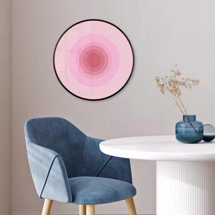 Patroon - Cirkels - Abstract - Roze - Modern Fotolijst rond zonder passe partout klein -sfeer2
