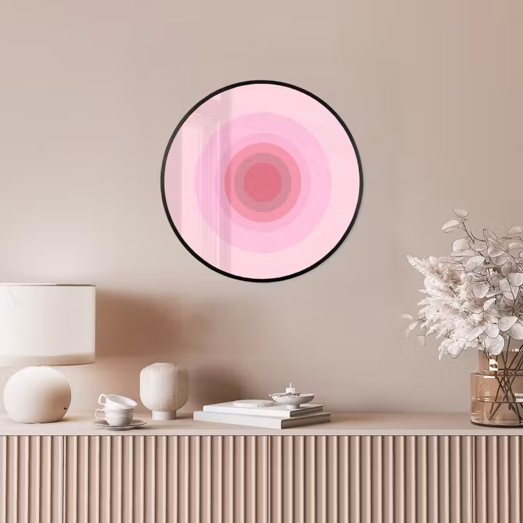 Patroon - Cirkels - Abstract - Roze - Modern Fotolijst rond zonder passe partout klein -sfeer3