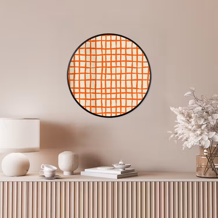 Patroon - Lijnen - Oranje Fotolijst rond zonder passe partout klein 856 -sfeer3