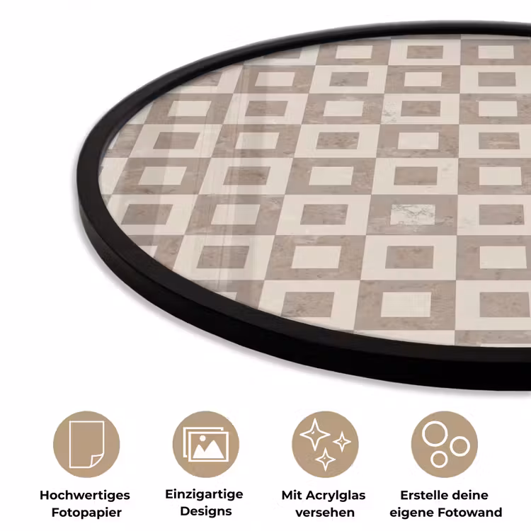 Patroon - Marmer - Beige Fotolijst rond zonder passe partout klein 856 -closeup_DE