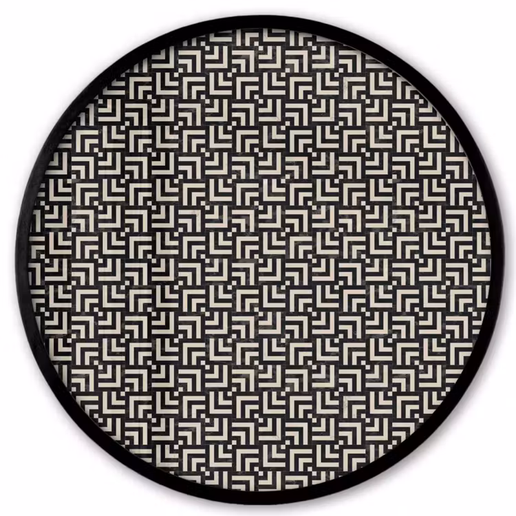 Patroon - Marmer - Zwart Fotolijst rond zonder passe partout klein 856 -3d