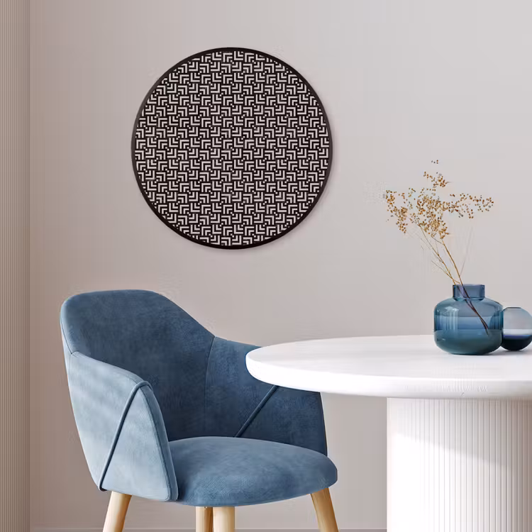 Patroon - Marmer - Zwart Fotolijst rond zonder passe partout klein 856 -sfeer2