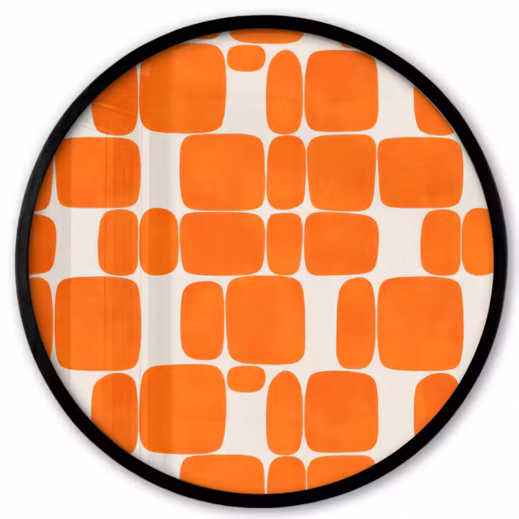 Patroon - Retro - Oranje Fotolijst rond zonder passe partout klein 856 -3d