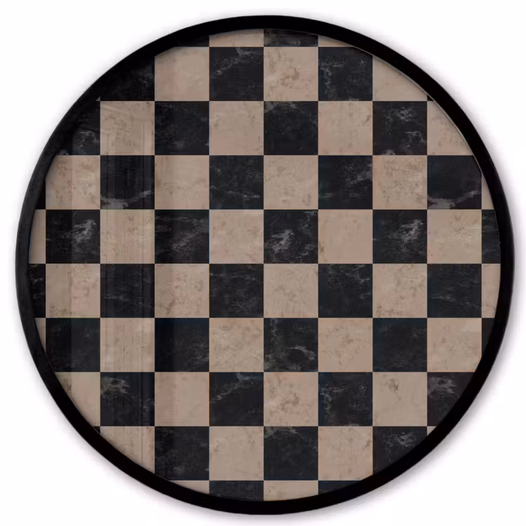 Patroon - Dambord - Marmer Fotolijst rond zonder passe partout klein 856 -3d