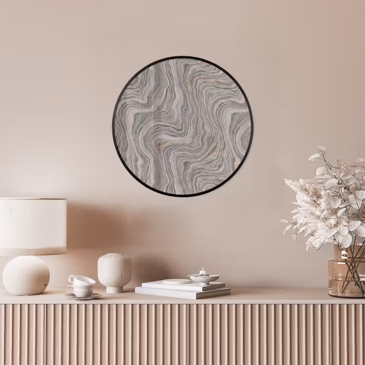 Patroon - Textuur - Grijs Fotolijst rond zonder passe partout klein 856 -sfeer3