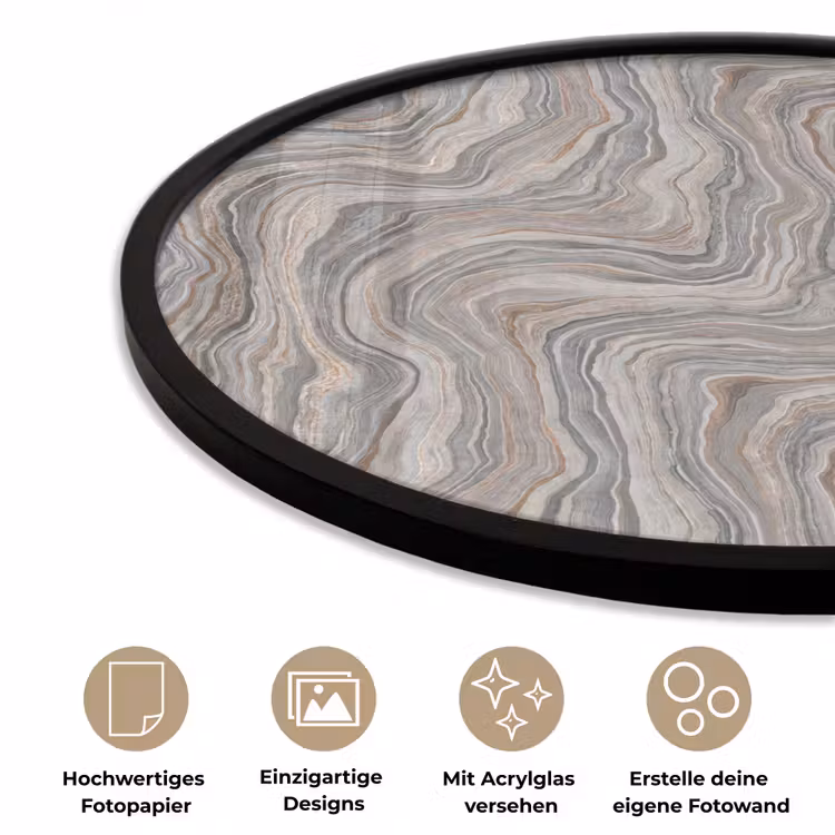 Patroon - Textuur - Grijs Fotolijst rond zonder passe partout klein 856 -closeup_DE
