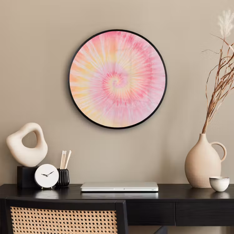 Patroon - Tie Dye - Pasteltinten - Roze Fotolijst rond zonder passe partout klein -sfeer1