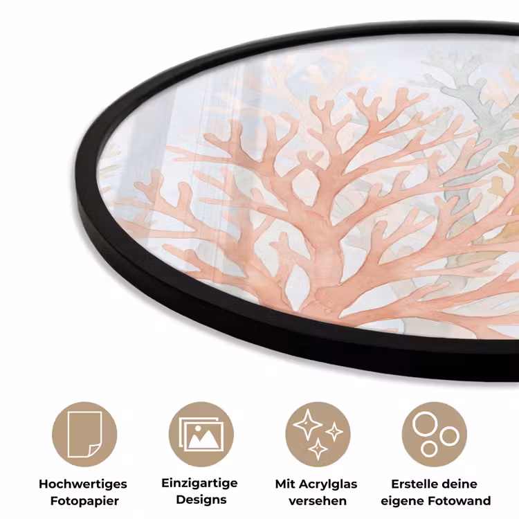 Natuur - Abstract - Aquarel - Organisch - Warm Fotolijst rond zonder passe partout klein -closeup_DE