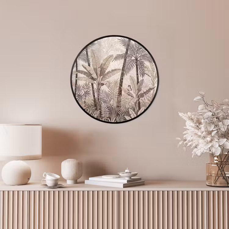 Natuur - Bladeren - Landschap - Mozaïek - Beige Fotolijst rond zonder passe partout klein -sfeer3