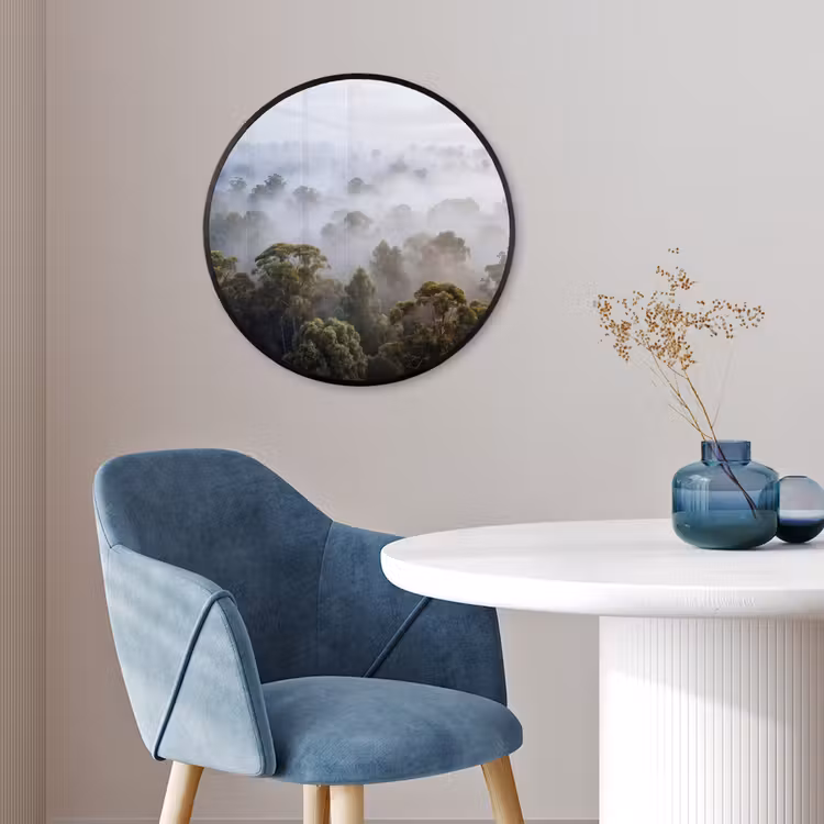Natuur - Mist - Bos - Ochtend - Goud Fotolijst rond zonder passe partout klein -sfeer2