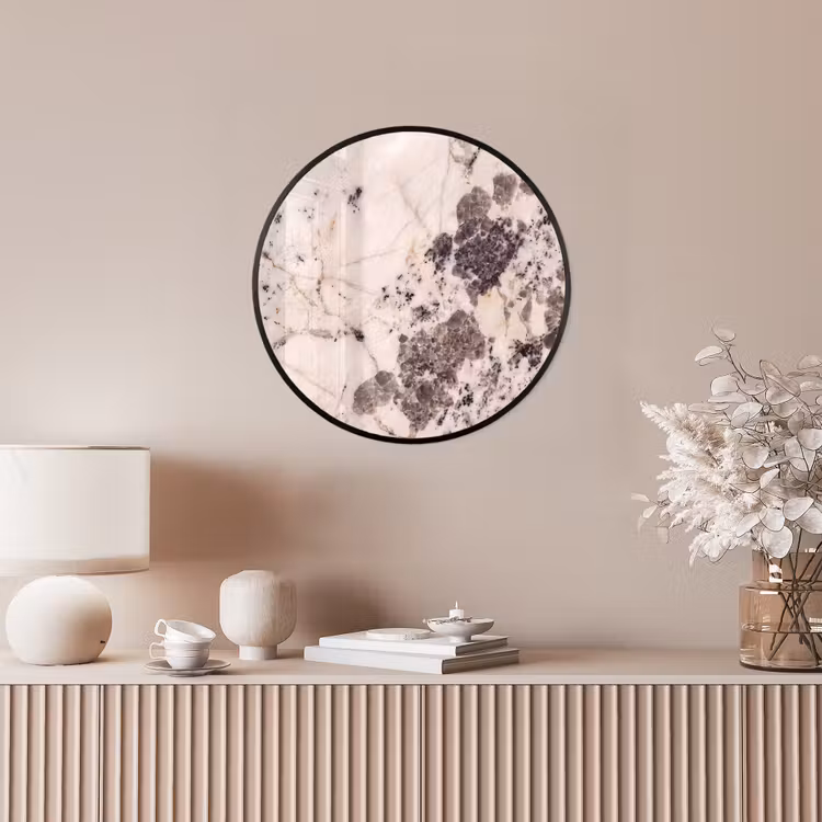 Natuursteen - Patroon - Abstract - Beige - Grijs Fotolijst rond zonder passe partout klein -sfeer3