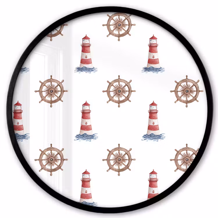 Nautisch - Klassiek - Rood Fotolijst rond zonder passe partout klein 856 -3d