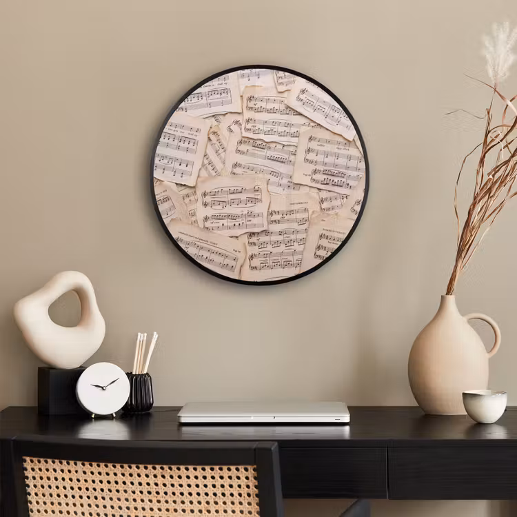 Bladmuziek - Oud - Noten - Vintage - Beige Fotolijst rond zonder passe partout klein -sfeer1