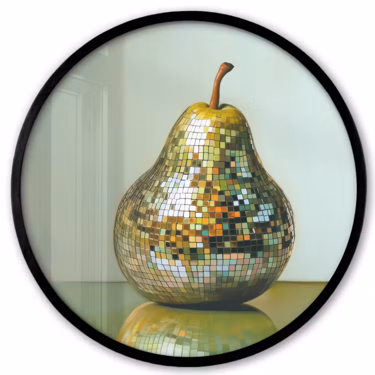 Fruit - Disco - Art - Glitter Fotolijst rond zonder passe partout klein -3d