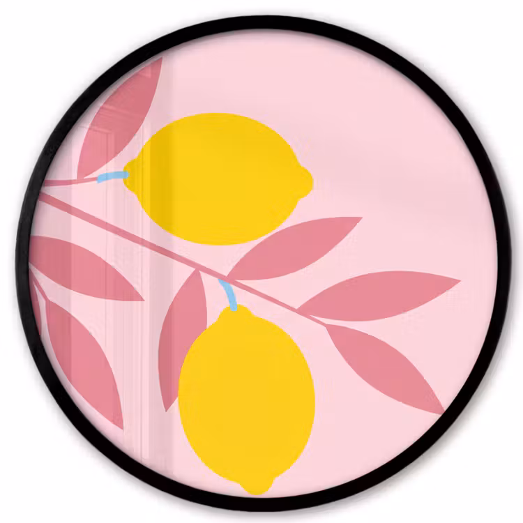 Fruit - Tak - Natuur - Abstract - Roze Fotolijst rond zonder passe partout klein -3d